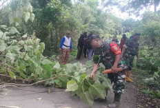 Tentara dan Masyarakat Gotong Royong Bersihkan Lingkungan