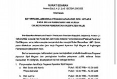 Jadwal Kerja ASN di Kabupaten Kaur Disesuaikan Selama Bulan Ramadan