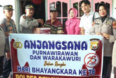 Kunjungi Purnawirawan, Polres Bengkulu Selatan Berikan Sembako