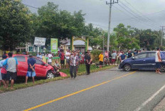 Agya vs Brio Adu Kambing, Sama-sama Ringsek, Pengemudi Pilih Jalan Damai