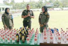 Cegah Tindak Kejahatan, Kodim 0408 BSK Musnahkan Ratusan Botol Miras Ilegal