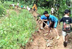 Demi Bisa Sekolah, Murid SD Cugung Langu Rela Perbaiki Jalan Secara Gotong Royong