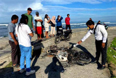 Heboh Motor Terpanggang di Pantai Pasar Bawah, Polisi Lakukan Penyelidikan